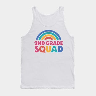 Cute School Teacher 2nd Grade Squad with Retro Rainbow and Hearts Tank Top